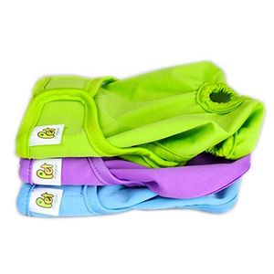 Mascota Magasin Lujo Reutilizable Perro Pañales (3-Pack) - Durable & Lavable Envolturas Sanitarias Panties para Mujeres Mascotas con Fuerte y Flexible