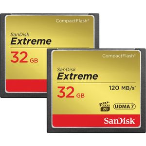 SanDisk Extreme 32 GB tarjeta de memoria CompactFlash UDMA 7 velocidad de hasta 120 MB/s 2-Pack