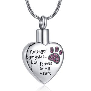 Eternal M. Cremation Joyería para cenizas para perro gato impermeable Memorial Urna Colgante Collar No más por mi lado para siempre en mi corazón