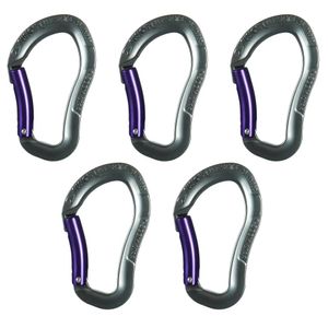 Fusion Climb Techno Zoom aluminio ergonómico de Bent Puerta mosquetón gris/morado 5-Pack