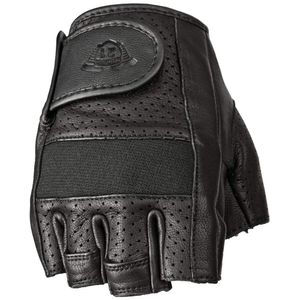 Highway 21 unisex-adult mitad Jab perforado guantes de piel (Negro, XXXL)