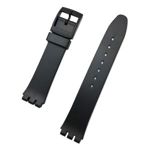 18 mm Negro hule Watch Band – -Material cómodo y duradero PVC