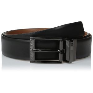 Perry Ellis de los hombres portafolios Feather Edge Etched hebilla suave cinturón