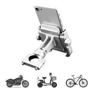 Soporte de bicicleta universal, soporte de teléfono universal para motocicleta, soporte de metal ajustable antivibración para GPS iPhone X/6/7/8 Plus