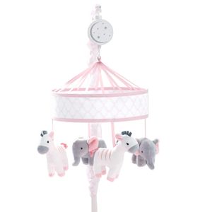 Just Born Dream - Movil musical, rosa, jirafa gris, elefante, talla única