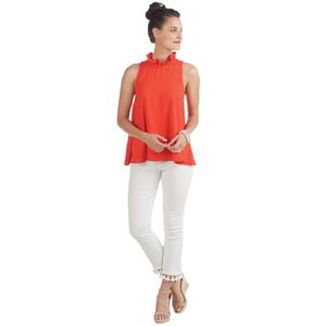 Mud Pie Eloise - Cuello de volante, color naranja