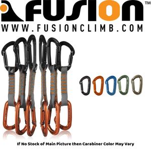 Fusion Climb - Juego de 6 mosquetones de puerta recta, 4.3 in, color negro