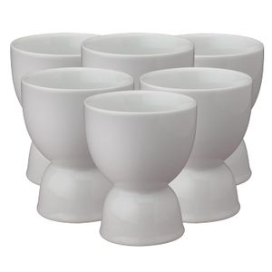 HIC doble hueveras, Porcelana), color blanco, conjunto de 6