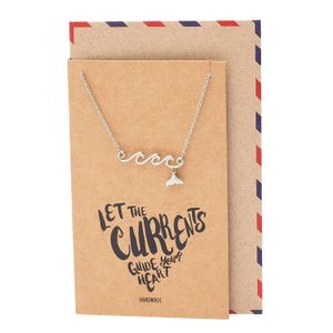 Quan Jewelry Colgante de cola de sirena, regalos para los amantes de la sirena, colgante de amante del océano, sirena con joyería de ondas del océano,