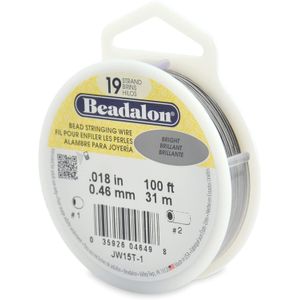 Beadalon 19-Strand abalorio alambre, 0.018-inch, brillante, 100 pies