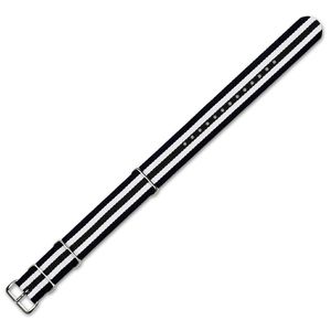 18 mm mod Ballistic Nylon G10 Militar reloj de banda, color negro con rayas blancas