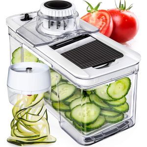 Ajustable mandolina con cortador en espiral cortador de verduras – vegetales Slicer Mandolina cortador de alimentos con Julienne – Rallador V slicer –
