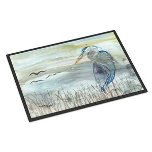 Caroline's Treasures - Felpudo para interior/exterior, color azul Heron con acuarela de 24.0 x 36.0 in, multicolor