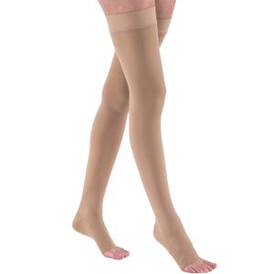 Jobst Socorro Open Toe muslo Agudos Dot w/banda de silicona – 30 – 40 mmHg Petite job114072-p, XL, Beige, 1