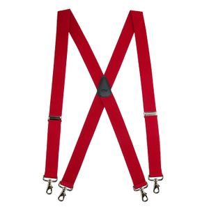 CTM para hombre Big & Tall color sólido X-Back Tirantes elástica con gancho giratorio extremos, talla única , Rojo
