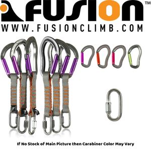 Fusion Climb - Juego de 6 mosquetones de acero inoxidable de 4.3 in con eslabones rápidos y zoom Techno, color morado