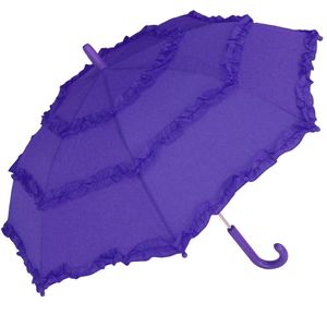 RainStoppers - Paraguas sólido para niña con tres volantes