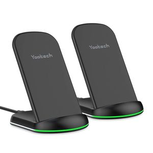 Yootech [2 unidades] Cargador inalámbrico con certificado Qi 7,5 W soporte de carga inalámbrico compatible con iPhone Xs MAX/XR/XS/X/8/8 Plus, 10 W pa