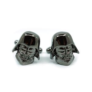 Teri del boutique de los hombres Joyería Star Wars Darth Vader Head Gris Oscuro Gunmetal Gemelos Par w/caja de regalo