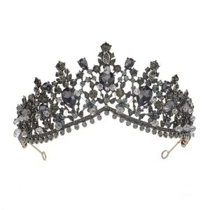 Coronas y tiaras para boda o fiesta, diseño de princesa con diamantes de imitación, color negro
