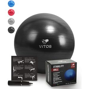 Vitos - Pelota de yoga antiráfagas | extra gruesa antideslizante soporta 2200lb para estabilidad de fitness, equilibrio de nacimiento, pilates, guía d