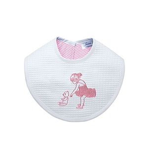 Jacaranda Living tejido reticular babero Bailarina & Teddy, 11" x 9.5" x 0.5," Color Blanco