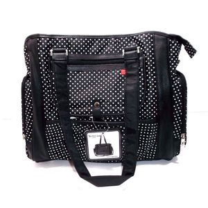 Skinly Cruz hombro Polka Dot Insulated – Bolso cambiador/Fútbol Mamá Bolsa w/cambiador & pop-up Wipe contenedor