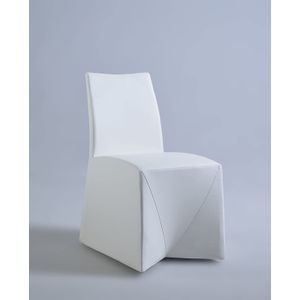 Milan Cameron Totalmente tapizado tuck-in Side Chair, 2 unidades), color blanco