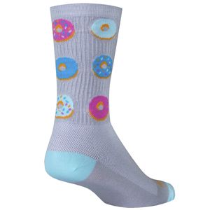 Sockguy Crew 6 en esmaltada ciclismo/calcetines de Running, Gris, M