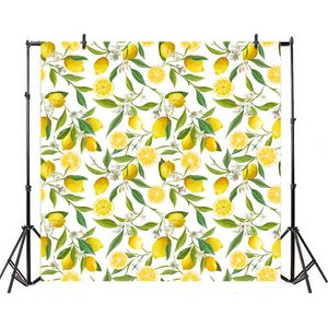Leyiyi - Fondo para fotografía, diseño de limones sin costuras, diseño de árboles naranjas, frutas frescas y acuarelas