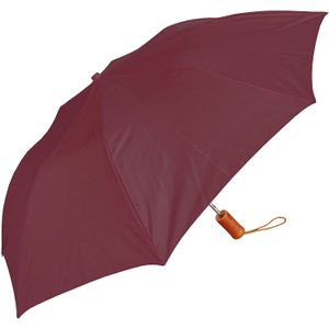 rainstoppers W001 Auto Open Arc paraguas plegable con mango de madera, Borgoña, 42"