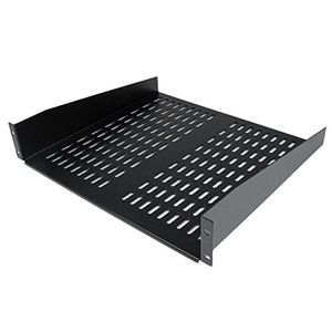 StarTech - Estantería voladiza de montaje en bastidor con ventilación universal, 2U, para bastidores de servidores de 19 pulgadas - 16 pulgadas, negro