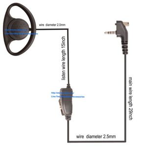 Guanshan D Shape Earhook Earpiece with PTT Headset Mic for Yaesu Vertex Standard VX130 VX160 VX168 VX180 VX230 VX231 VX260 VX261 VX264 VX410 VX417 VX4