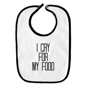 I Cry para mi comida divertida parodia bebé babero