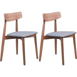 Zuo Newman - Silla de comedor, color nogal y gris oscuro