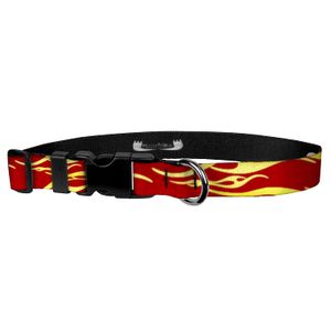 Moose Pet Wear Colorful Flame Print Dog Collar And Leash - Waterproof  Hot Rod Flame Print Dog Collar and Dog Leash, Wide Range of Sizes For Every Dog