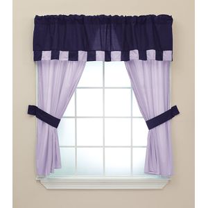 Baby Doll Bedding mosaico Perfection cenefa cortina Set, ciruela/Lavanda
