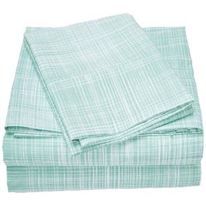 Celine lino lujo acogedor, suave y sedoso 1500 hilos egipcio hoja de cama Set paja diseño sábana bajera sábana y funda de almohada última intervensión