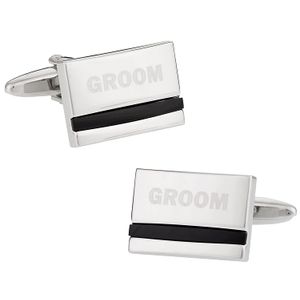 Novio Gemelos con Onyx Gemelos por Cuff-Daddy, Plateado