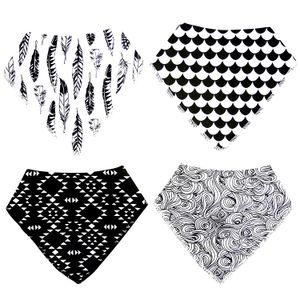 Basico Unisex Bebé Bandana baberos 100% algodón Set de regalo de Baby Shower Value Pack, Blanco y Negro