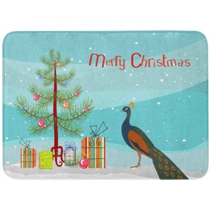 Caroline 's Treasures indio pavo real Peafowl Navidad alfombrilla de piso, 19" x 27", multicolor