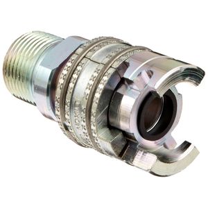 Dixon PML Series Acero Chapado en Dual Lock Quick Acting Manguera de aire de acoplamiento con manga de bloqueo, Socket, X NPT macho, 1