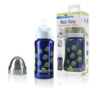 Pacific Baby hot-tot Insulated Acero Inoxidable Infant Botella Tetina anticólicos 7 onza, Swirls