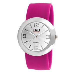 TKO ORLOGI - Reloj de pulsera para mujer (metal, con correa de silicona), color plateado