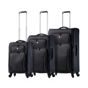 Mia Toro Italia Elio Softside Spinner - Juego de equipaje de 3 piezas, color negro