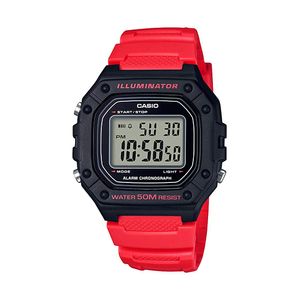 Casio W-218H-4BVCF - Reloj de cuarzo para hombre (acero inoxidable y resina), color rojo