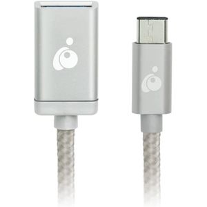 iogear carga y sincronización adaptador USB-C a USB Type-A, Plateado
