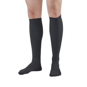 Ames Walker de los hombres AW Style 100 Compresión Knee alta calcetines de vestido – 20 – 30 mmHg, L, Negro, 1