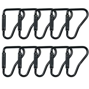 Fusion Climb Militar Tactical Rescue prima alta resistencia Acero Auto Lock Ladder gancho mosquetón Negro 10-pack