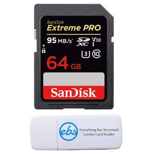 SanDisk 64GB SDXC SD Extreme Pro Memory Card Bundle Works with Sony Alpha a6400 Mirrorless Camera (ILCE-6400/B) 4K V30 U3 (SDSDXXG-064G-GN4IN) Plus (1